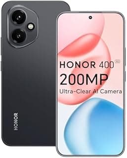 Honor 400 5G Smartphone, 8GO 256GO, Caméra AI Ultra-Claire de 200 Mpixels, 6,55" AMOLED Display 120Hz, Snapdragon 7 Gen 3, 5170mAh, IP65, Dual SIM, NFC, Android 15, sans Chargeur, Noir
