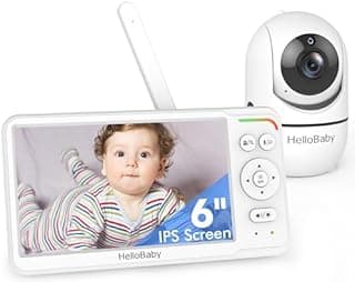 HelloBaby Baby Monitor 6" World First IPS Screen 30H Battery, Secure No WiFi, Pan Tilt Video Camera with Night Vision, VOX, 2-Way Talk, 1000ft, Portable Video Audio Monitor Ideal for Mom, Elderly, Pet - 1