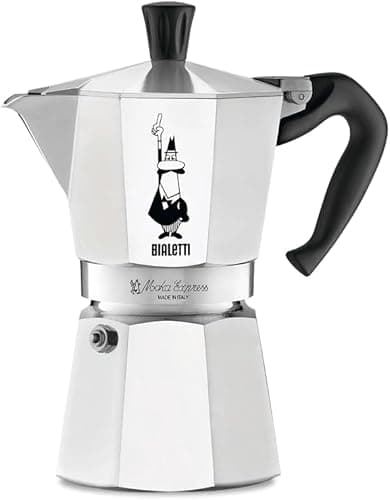 Bialetti Moka Express Caffettiera in Alluminio, 6 Cups, Acciaio Inossidabile, Argento,270 milliliters, Silver