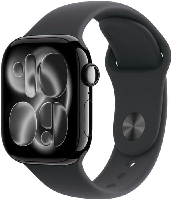 Apple Watch Series 11 [GPS + Cellular 42mm] Smart Watch with Jet Black Case and Black Sport Band, Sleep Score, Activity Monitor, Health Tracker, Screen Always On - 1