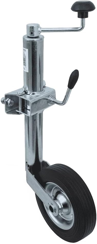 UNITRAILER ruotino di appoggio con morsetto 150 kg tubo 48 mm 505 730 mm ruota 200 x 50 mm per sosta e manovre, fissaggio stabile al timone del rimorchio per rimorchi e carrelli - 1