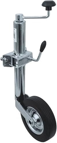 UNITRAILER ruotino di appoggio con morsetto 150 kg tubo 48 mm 505 730 mm ruota 200 x 50 mm per sosta e manovre, fissaggio stabile al timone del rimorchio per rimorchi e carrelli