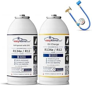 EasyKlima R134a / R12 Premium Set - Réfrigérant + 3 en 1 …