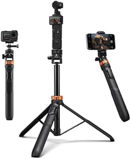 K&F CONCEPT 69''/175cm iPhone Selfie Stick Tripod with Phone Holder, Compatible with iPhone 17/16/15, GoPro Hero 13/12/11, DJI Osmo Pocket 3/4/Action 5/360, Insta360 X5/X4, AKASO EK7000/Brave 7 - 1