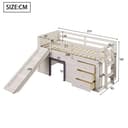 Merax Lit superposé pour enfant avec toboggan, 3 tiroirs et 2 portes, lit pour chambre d'enfant, lit en bois de pin et MDF, 90 x 200 cm, Crème - 2