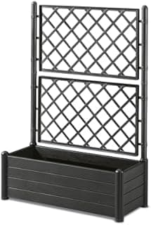 Stefanplast Bac Italie avec espalier, plastique, rectangulaire, 100 x 43 x H. 142 cm anthracite - 1