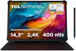 TCL NXTPAPER 14 + Flip Case + T-Pen - NXTPAPER 14 Inch Wi-Fi Display Tablet 16GB RAM (8GB+8GB Ram Expansion) 256GB ROM Battery 10000mAh Fast Charging 33W - Charger + Case and Pen, Grey - 1