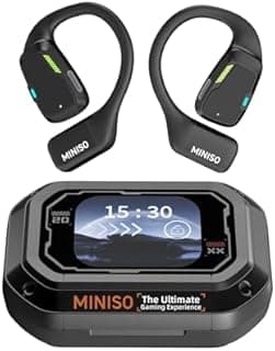 MINISO M98 AI Translation Earbuds Real Time，3-in-1 Translator Earbuds for 134 Languages with LCD Touch Screen，Open Ear Translation Headphones for Travel, Business, Learning