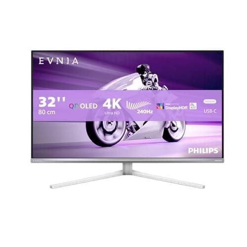 Philips 32M2N8900AM 31.5 inch UHD Monitor 240Hz, QD-OLED Panel, 0.03ms GtG, Adaptive Sync, HDR400 TrueBlack, FreeSync Prem. Pro, G-Sync Comp., Speakers (3840x2160 HDMI 2x 2.1 DP 1x 1.4 USB Hub) Silver - 2