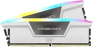 CORSAIR Vengeance RGB DDR5 RAM 32GB (2x16GB) 6000MHz CL30 Mémoire Informatique Compatible Intel XMP iCUE - Blanc (CMH32GX5M2B6000C30W) - 1