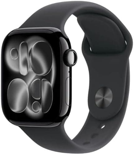 Apple Watch Series 11 [GPS 42mm] Smart Watch with Obsidian Case and Black Sport Band, Sleep Score, Activity Tracker, Health Tracker, Screen Always On