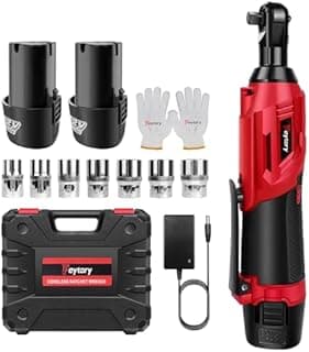 Jeu de clés à cliquet électriques 12 V 3/8", clé à cliquet sans fil avec couple 40 N.m, 0-300 tr/min avec 2 batteries de 1500 mAh, 7 prises, cliquet électrique pour meubles et voitures