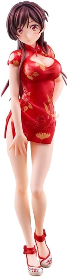 Ichinose Chizuru Figure Model Sarashina Ruka Action Figure Nanami Mami Figurine Anime Girl Figure Sawa Sumi Skulptur, Red Cheongsam Standing Position Statue Decoration Collectible Gift 24CM - 1
