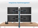 HUANUO Quad Computer Monitor Mount - Heavy Duty LCD Computer 4 Monitor Stand with Full Articulation, Fits Four Screens up to 27 Inches - Each Arm Holds up to 10kg, VESA 75x75-100x100mm Gaming - 7
