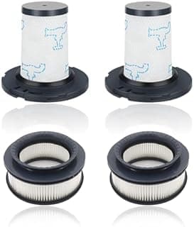 LHYNEE Filtre Staubsauger réutilisable compatible avec Rowenta X-Force Flex 11.60 12.60 14.60 15.60, pièces de rechange, 2 filtres pré-moteur + 2 filtres post-moteur, remplace ZR009007, ZR009008. - 1