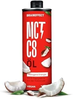 BRAINEFFECT Huile MCT 100% C8 - Qualité allemande - Huile…