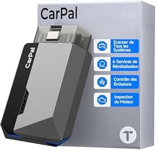 TOPDON Carpal-A Valise Diagnostic Voiture Bluetooth, Tous Les systèmes Diagnostic pour iOS et Android, 6 Services d'entretien, vérification de l'état du véhicule,1 an de Mise à Niveau Gratuite