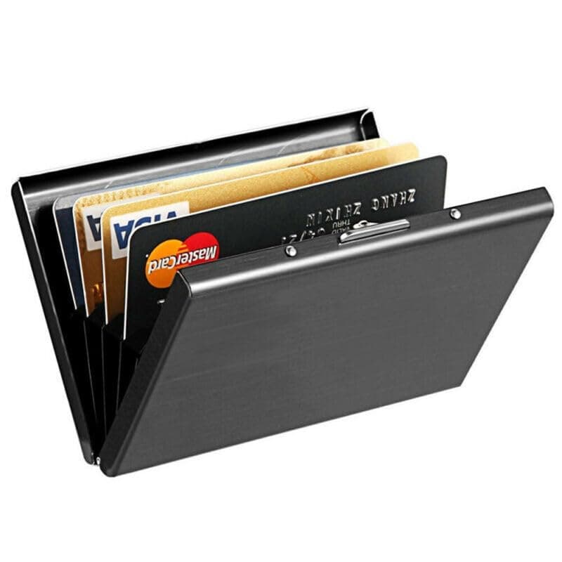 KEQAR Porte-Cartes RFID en Métal, Étui Carte Bancaire pour Femme et Homme, Porte-Cartes avec 10 Compartiments, Protection RFID & NFC, Étui Métallique pour Cartes et Visites - 4