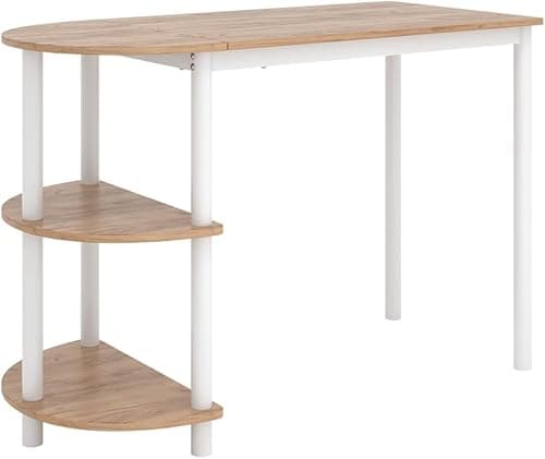 Vicco Kitchen table Freetown, Gold power oak/white, 110 x 50 cm with open shelves, suitable as a dining or work table for small kitchens