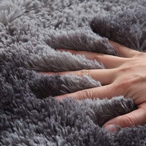 Tinyboy-hbq Tapis Rond Salon Tapis Chambre Rond Moderne Design Shaggy Poils Longs Interieur Décor Ultra Doux De Peluche De Pièce De Maison De Pépinière(Gris Noir❍ 140cm) - 7