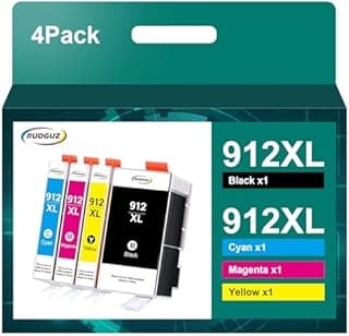 912 Printer Cartridges 912 XL Compatible with HP 912 Printer Cartridges 912XL Multipack for HP OfficeJet Pro 8022 Cartridges 8020 8023 8024 8025 OfficeJet 8010 8012 8014 (Black Cyan Magenta Yellow