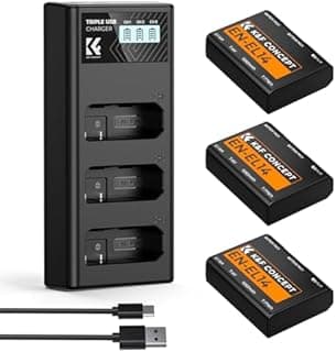K&F CONCEPT 3 pack EN-EL14 Battery and Charger, Compatibl…