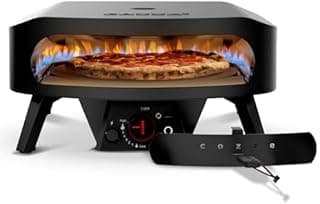 Cozze® 17" Rotate Gas Pizza Oven Black Edition - Rotating Cordierite Stone Ø43cm, 8kW, Door Included, 30mbar