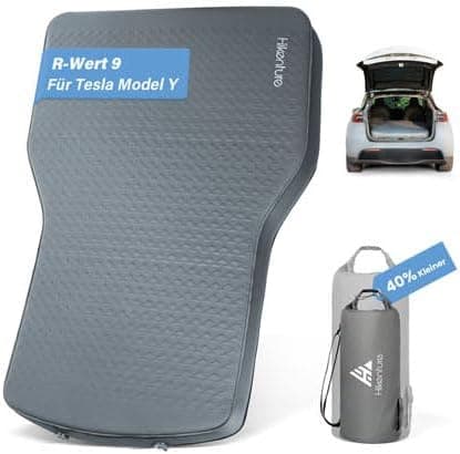 HIKENTURE Camping Mattress for Tesla Model Y (2025 Ultralight Edition), 8 cm Sleeping Mat, Self-Inflating Memory Foam, Sleeping Mat with Over 40% Compact Pack Size, Model Y Accessories for 4 Seasons