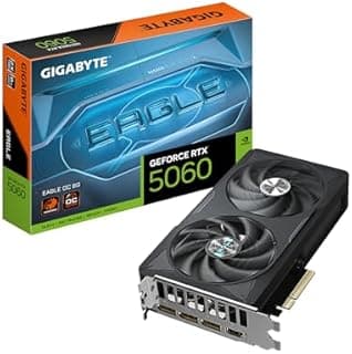 Gigabyte GeForce RTX 5060 EAGLE OC 8G Graphics Card - 8GB GDDR7, 128bit, PCI-E 5.0, 2550 MHz Core Clock, 3 x DisplayPort, 1 x HDMI, GV-N5060EAGLE OC-8GD - 1