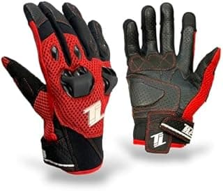 TLA WIK Summer Motorcycle Gloves | CE approved motorcycle gloves | Leather and breathable fabric motorcycle gloves for men and women | Touchscreen motorcycle gloves | Scooter gloves