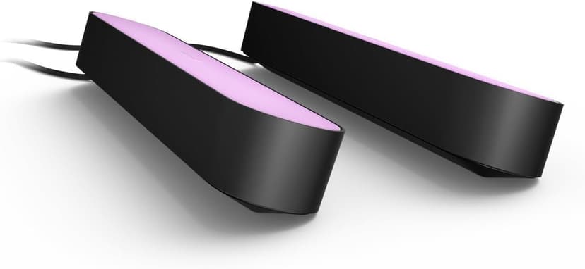 Philips Hue Play White and Colour Ambiance Smart Light Bar Double Pack Base Unit, Entertainment Lighting for TV and Gaming (Works with Alexa, Google Assistant and Apple HomeKit), Black - 2