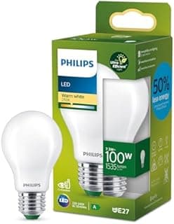 PHILIPS Ultra Efficient - Ultra Energy Saving Lights, LED Light Source, 100W, A60, E27, Warm White 2700 Kelvin, Frosted - 1