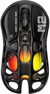 GravaStar Mercury M2 Wireless Gaming Mouse with 26,000 DPI, PAW3395DM Sensor -79g Lightweight Hollowed-Out Design -5 Programmable Buttons -5 Dynamic Lightsync RGB - Stealth Black (Stealth Black) - 1