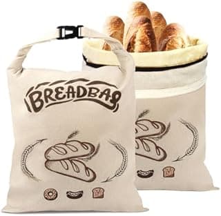 FLYAMAPIRIT Beeswax Bread Bag for Sourdough, Large Reusable Bread Bag with Beeswax and Linen for Longer Freshness, Sustainable and Washable Bags for Sourdough Bread (Pack of 2)