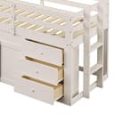 Merax Lit superposé pour enfant avec toboggan, 3 tiroirs et 2 portes, lit pour chambre d'enfant, lit en bois de pin et MDF, 90 x 200 cm, Crème - 6