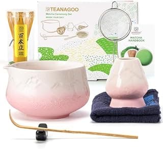 TEANAGOO Matcha Kit Rose 7 pièces, Fouet Matcha, ensemble…