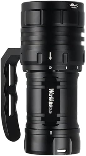 Wurkkos Diving Flashlight DL06 Max 15000 Lumen Scuba Dive Light, 100°Beam Angle Diving Light with 6 XHP50.2, IPX8 Waterproof Dive Torch 100m Underwater Flashlight Cold White
