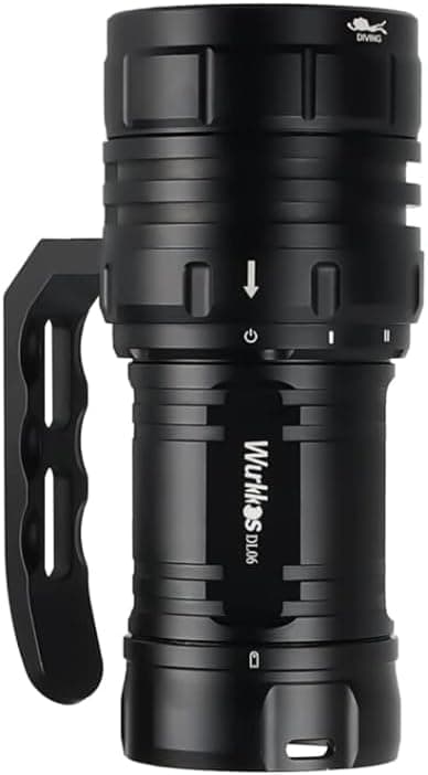 Wurkkos Diving Flashlight DL06 Max 15000 Lumen Scuba Dive Light, 100°Beam Angle Diving Light with 6 XHP50.2, IPX8 Waterproof Dive Torch 100m Underwater Flashlight Cold White