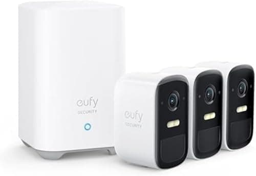 eufy Security eufyCam 2C Security Camera Outdoor, Home Security Camera Systems, 180-Day Battery Life, HD 1080p, IP67 Weatherproof, Night Vision, 3-Cam Kit, No Monthly Fee