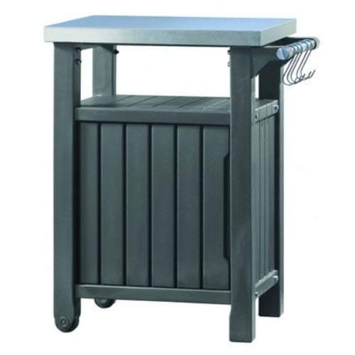 Keter Barbecue Side Table with Single Door, Graphite, 54 x 70 x 90 cm, 6130 - 3