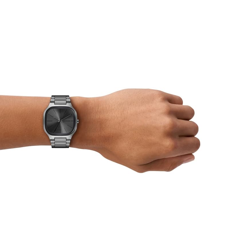 SKAGEN Montre Mellem pour Homme, Mouvement à Quartz Trois Aiguilles avec Bracelet en Acier Inoxydable, Gris Anthracite, 40 mm - 4