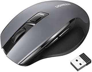 UGREEN Wireless Mouse, 40dB Silent Computer Mouse, Ultra-long Battery Life, Ultralight & Ergonomic Design, Multi-level DPI, 6 Buttons,15M Distance, Plug & Play USB Receiver, for Laptop/Desktop, etc