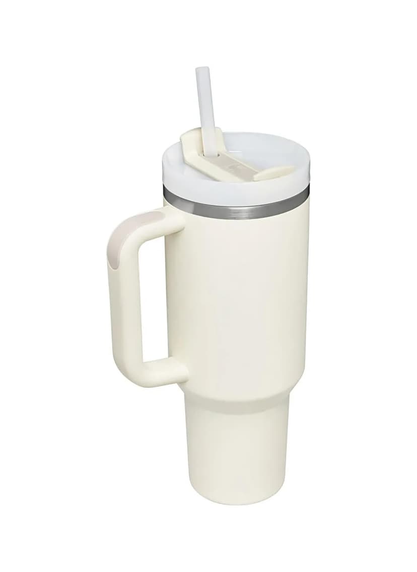 STANLEY 1913 Quencher H2.0 Flowstate Tumbler 1.2L – Cold for 11 Hours – Iced for 48 Hours – Metal Water Bottle with Straw, Handle and Lid – Dishwasher Safe – Travel Mug for Cold Drinks – Cream - 4