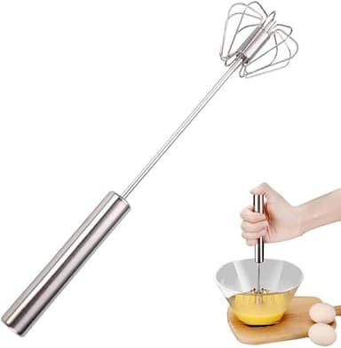 Handheld Mixer, Stainless Steel Semi-Automatic Whisk, Rot…