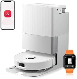 roborock Qrevo Edge S5A Aspirateur Robot 18500 Pa, Robot Aspirateur Laveur avec Double Système Anti-Enchevétrements, DuoDivide Brosse & FlexiArm Serpillière, ChÃssis AdaptiLift. Lavage à l'eau Chaude