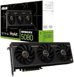 ASUS ProArt GeForce RTX 5080 16GB OC Edition GDDR7 Carte Graphique NVIDIA Blackwell DLSS 4 PCIe 5.0 USB Type-C HDMI 2.1b DisplayPort 2.1b PROART-RTX5080-O16G