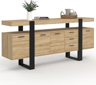 IDMarket - Buffet 180 cm Phoenix XXL 4 Portes et 3 tiroir…