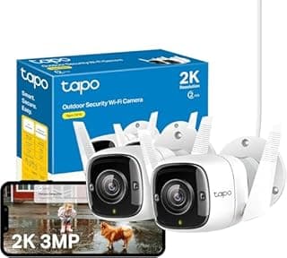 Tapo C310P2 Caméra de Surveillance WiFi Extérieur 3MP IP66 avec Vision Nocturne, Détection de Mouvement et Alarme Instantanée, Audio bidirectionnel, Compatible Alexa et Google