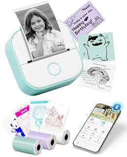 Memoking Sticker Printer - T02 Mini Thermal Printer for Kids, Smart AI APP, Portable Bluetooth Sticker Label Maker Machine, Pocket Phone Printer for iPhone, for Study, Anatomical Diagram, DIY, Photos - 1