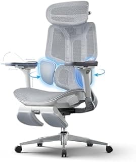 Hbada E3 Pro Ergonomic Office Chair with Dynamic Lumbar Support, 4D Adjustable Headrest for Home Office Chair, 6D Adjustable Armrests Desk Chair, Swivel Big and Tall Computer Chair, Gray - 1